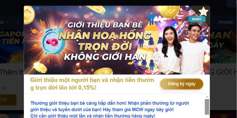 Khuyến mãi casinomcw khi giới thiệu bạn bè